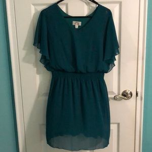 Teal Shoulder Dress